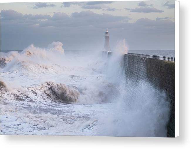 Winter Storm, Tynemouth Canvas Print