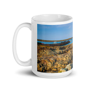 Lindisfarne Castle, Northumberland, White Glossy Mug